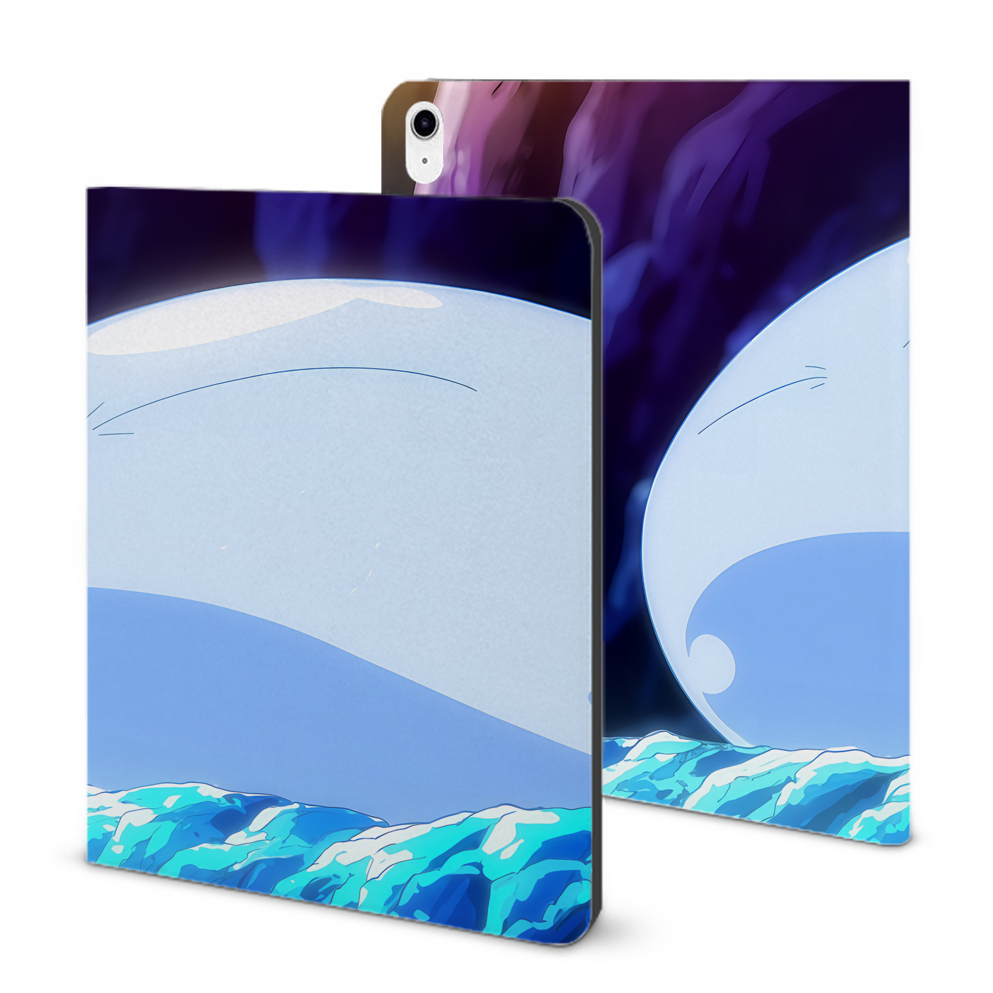 （画像用） 転スラ Regarding Reincarnated to Slime IPad ケース ブック型 PUレザー TPU 耐衝撃 軽量 薄型 ペン収納なし 全面保護 IPad 各モデル対応